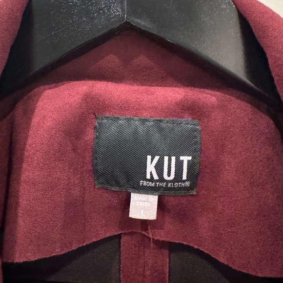 Kut from the Kloth Maroon Draped Open Moto Jacket size large IMMACULATE - Picture 5 of 6